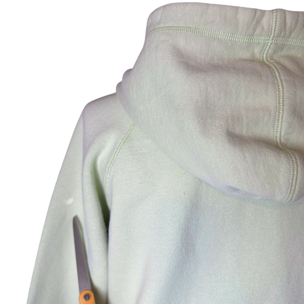 Arizona Y2K Vintage Pastel Pistachio Green Zip Hoodie Jacket Navy Striped Trim - Picture 6 of 9